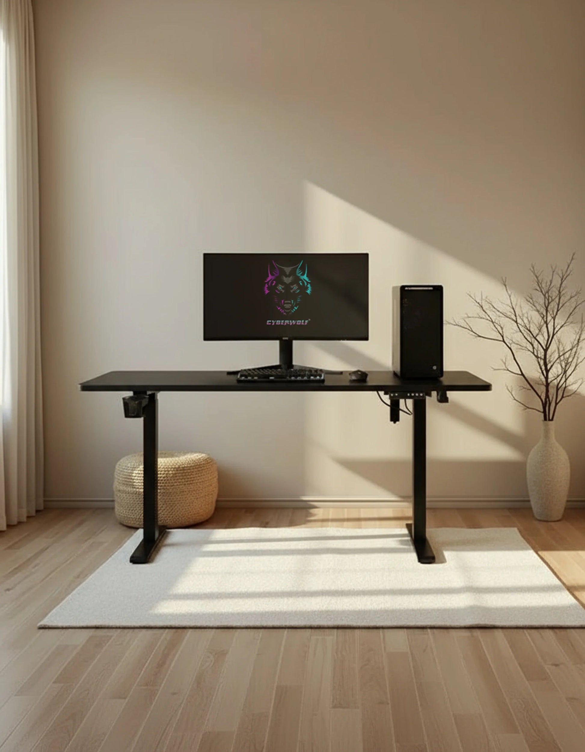 Cyberwolf Premium Hydraulic Height Adjustable Table (Large)  Cyberwolf