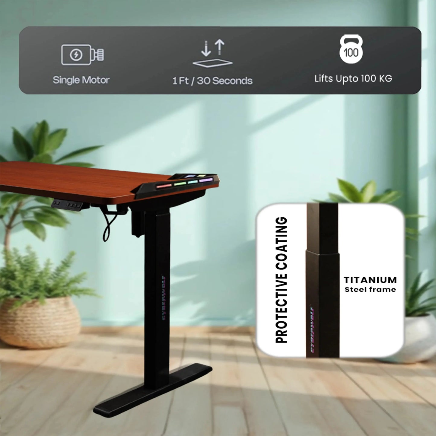 Cyberwolf Hydraulic Table - Premium Height Adjustable Desk (Regular) My Store