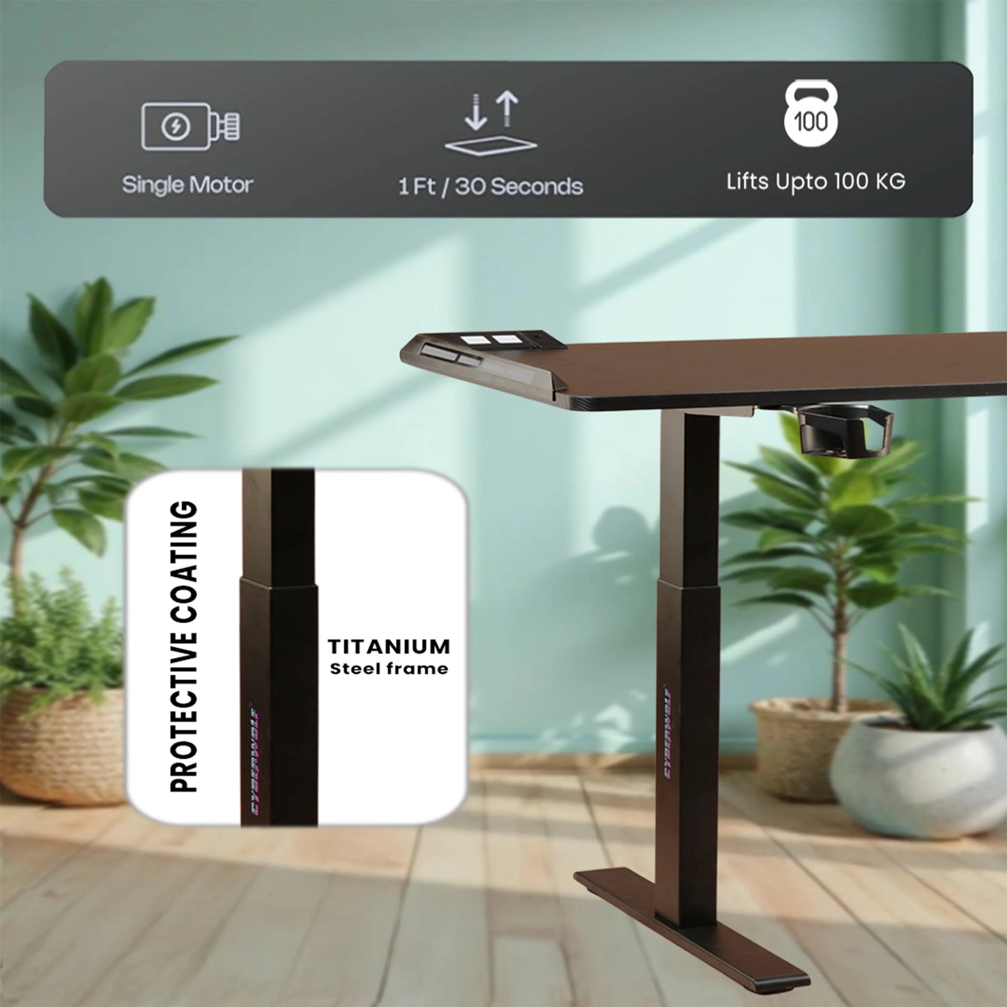 Cyberwolf Hydraulic Table - Premium Height Adjustable Desk (Large) My Store