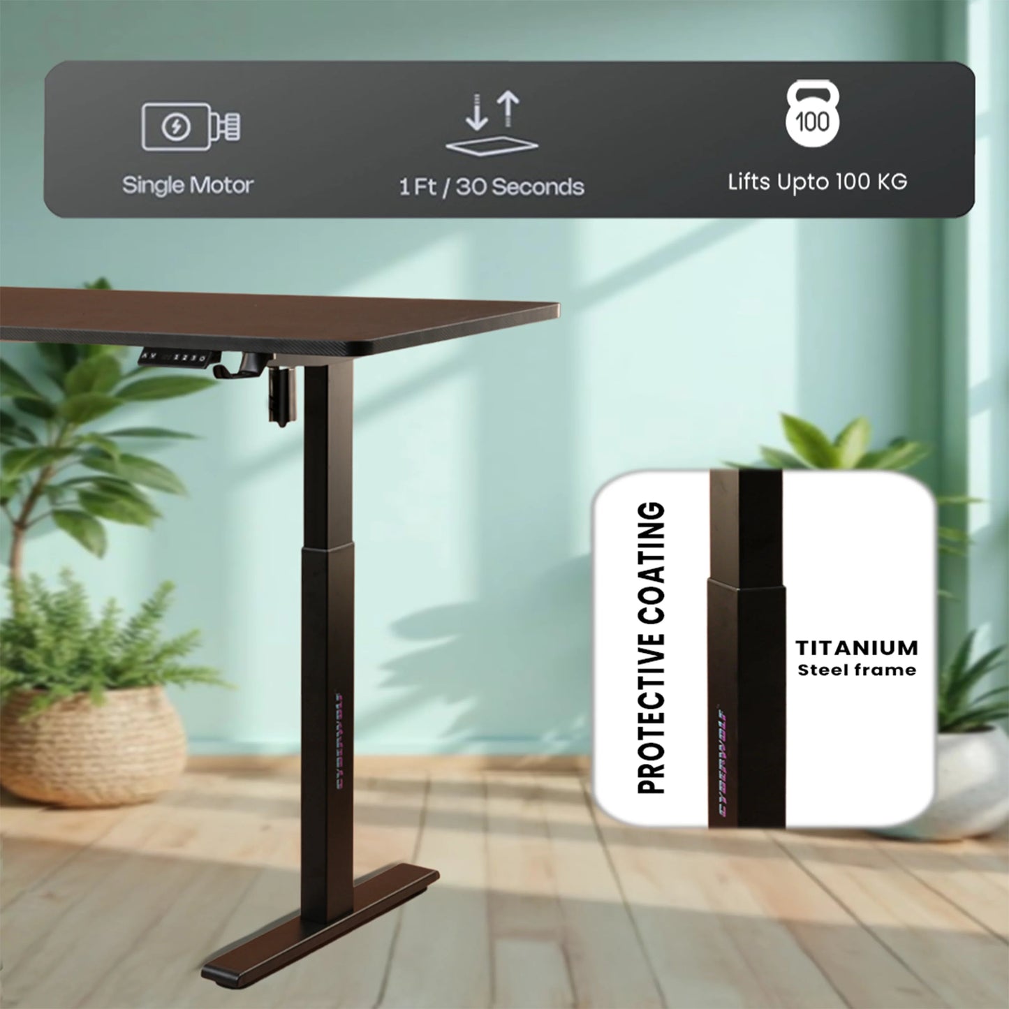 Cyberwolf Hydraulic Table - Premium Height Adjustable Desk (Large) My Store