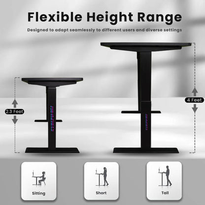 Height adjustable desk for computer workstation