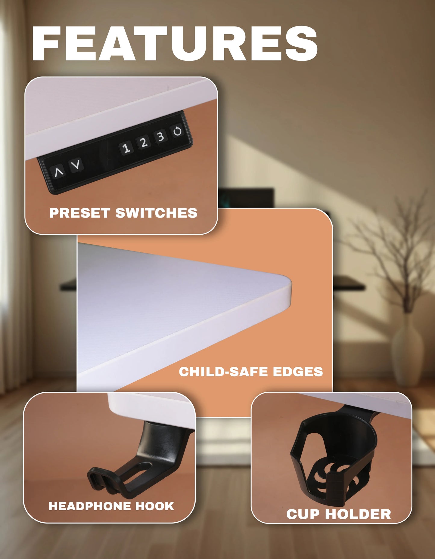 Height adjustable desk lifestyle image