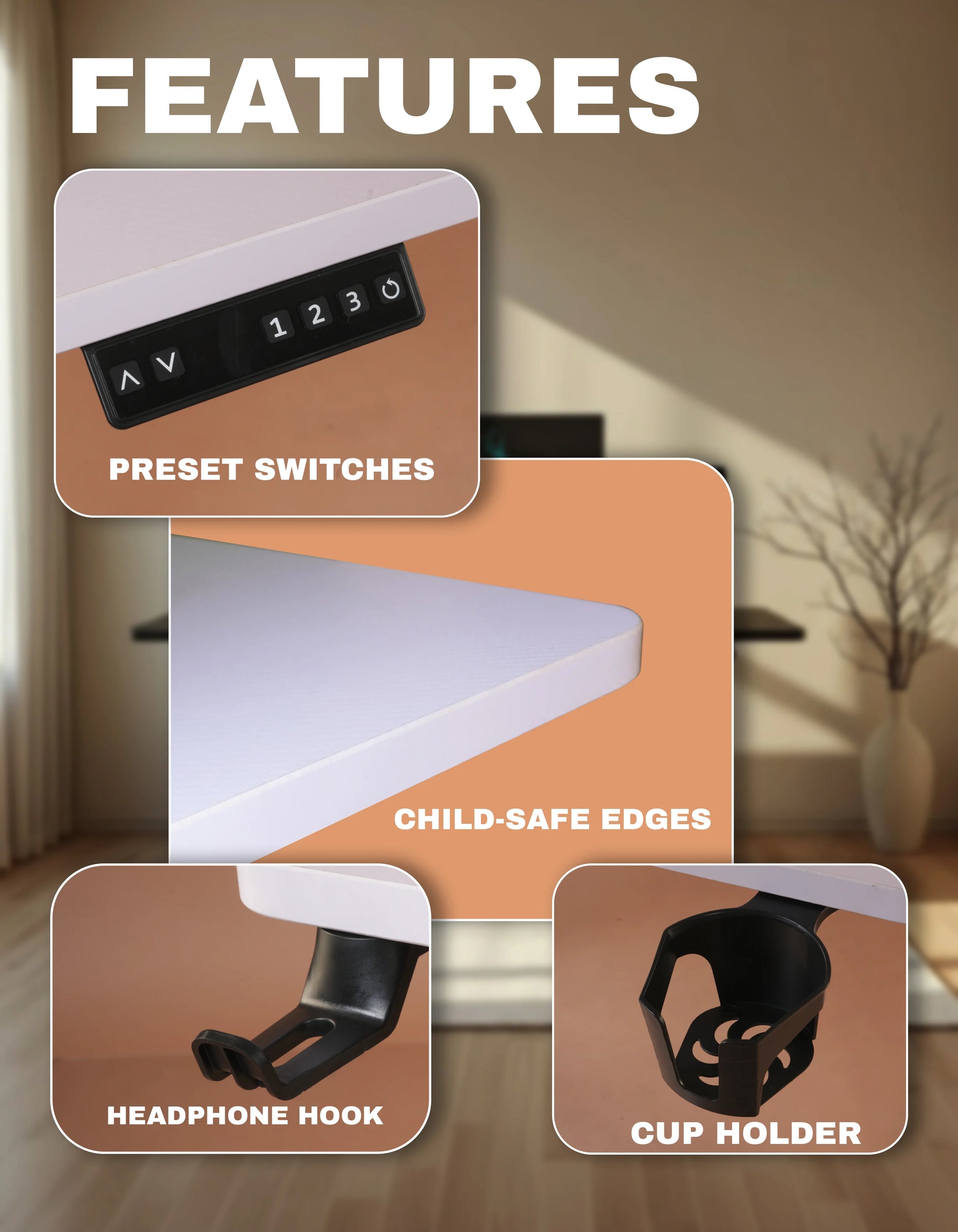 Height adjustable desk lifestyle image